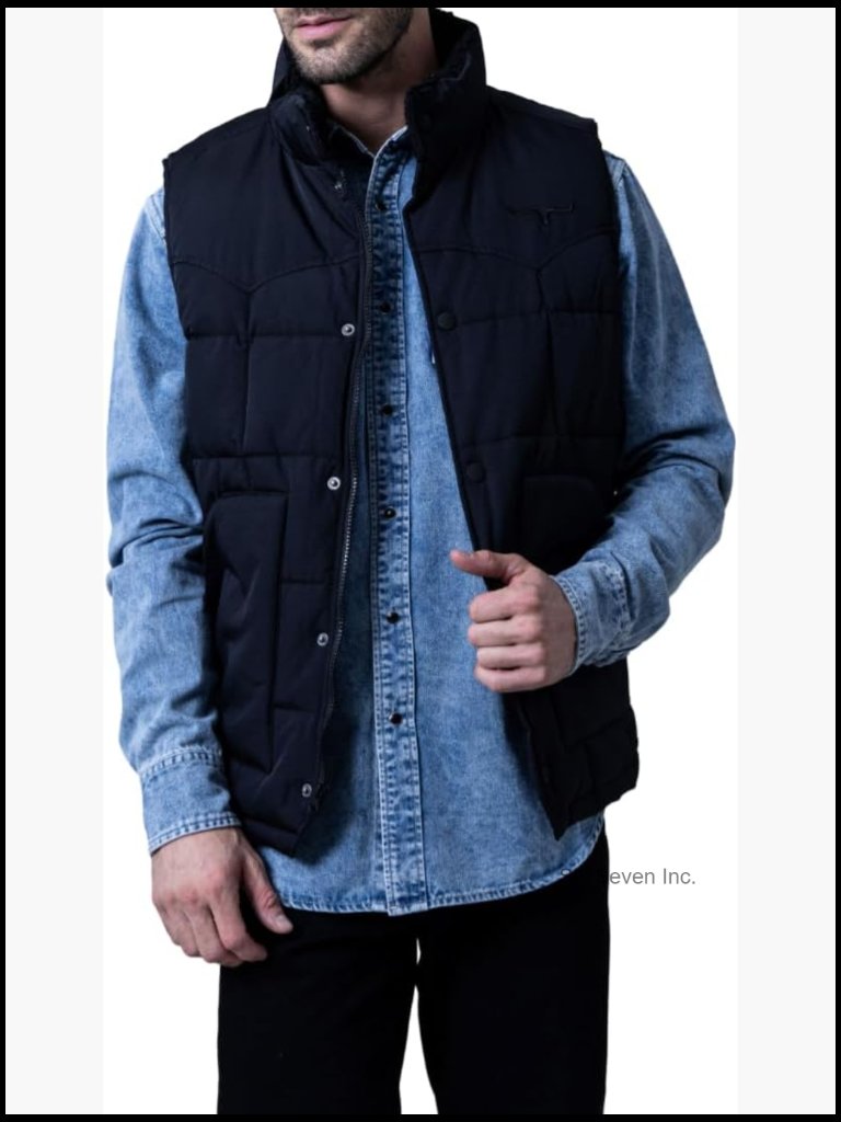 Western Style Lightweight Vest With Color-Block And Zip Front